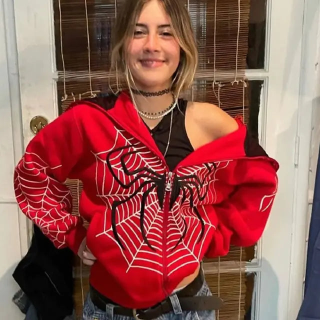 Streetwear Hoodie Spider Web.