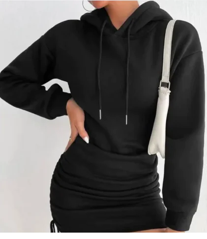 Cozy Hood Long Sleeve Dress.
