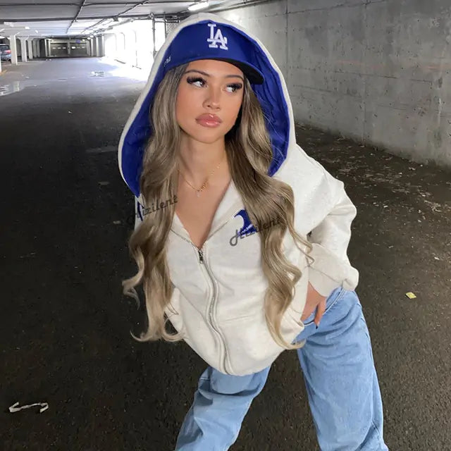 Women Zip-up Hoodie.