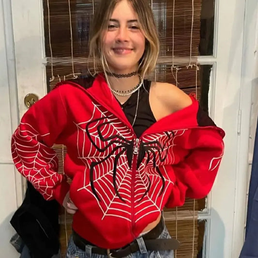 Streetwear Hoodie Spider Web.