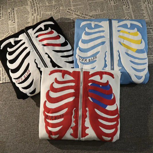 Skeleton Print Hoodie.