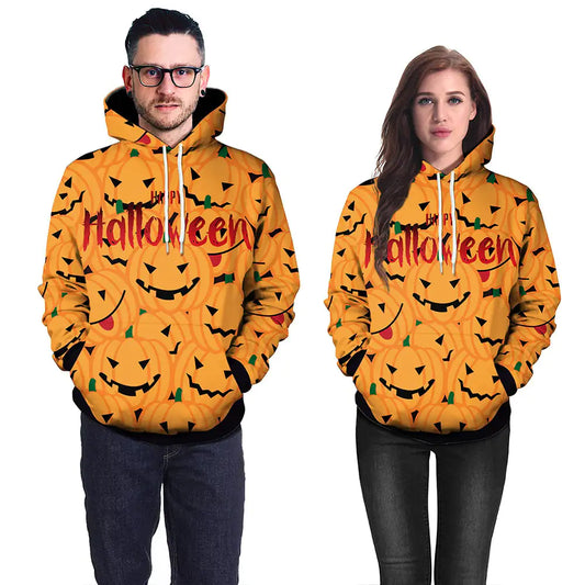 Halloween Couple's Hoodie | Loose Fit Fall Streetwear
