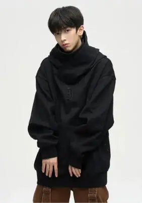 Autumn Ninja Streetwear Turtleneck Hoodies for Men.