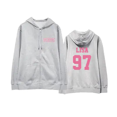 BESTIE Zip-Up Hoodie Cardigan Sweatshirt