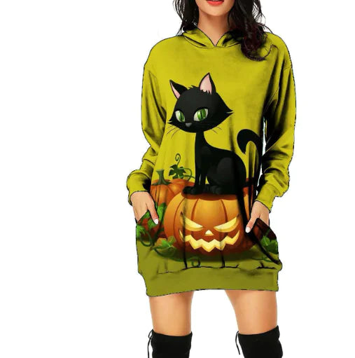 Women’s Halloween Print Dress | Spooky Party Outfit