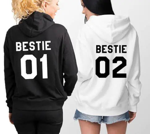 BESTIE Zip-Up Hoodie Cardigan Sweatshirt.