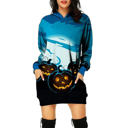 Women’s Halloween Print Dress | Spooky Party Outfit