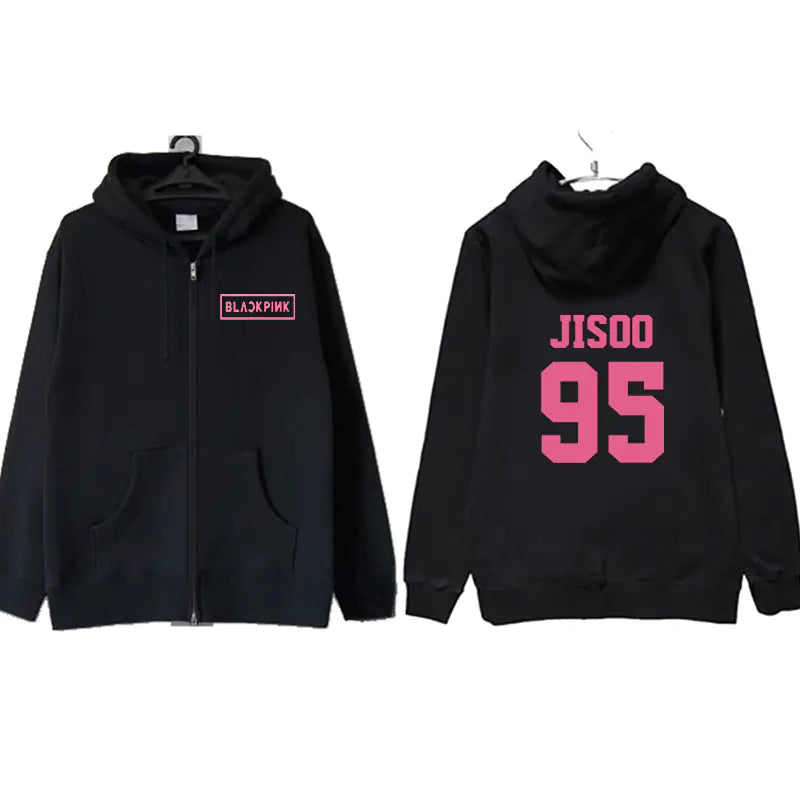 BESTIE Zip-Up Hoodie Cardigan Sweatshirt.