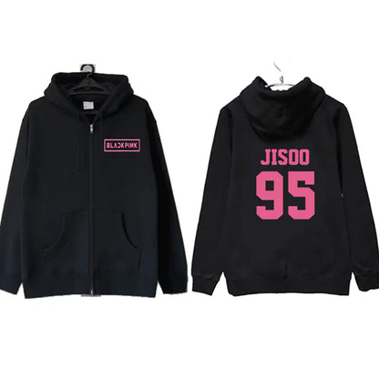 BESTIE Zip-Up Hoodie Cardigan Sweatshirt