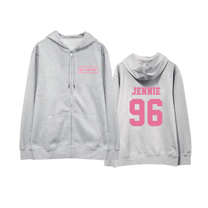 BESTIE Zip-Up Hoodie Cardigan Sweatshirt