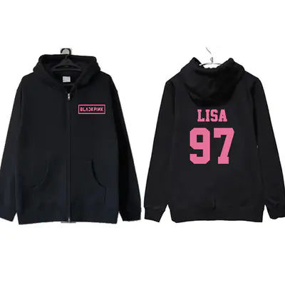 BESTIE Zip-Up Hoodie Cardigan Sweatshirt