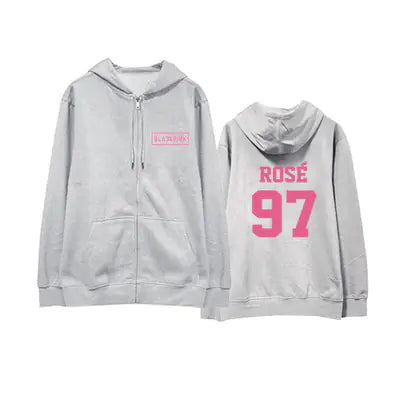 BESTIE Zip-Up Hoodie Cardigan Sweatshirt