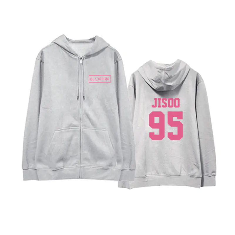 BESTIE Zip-Up Hoodie Cardigan Sweatshirt