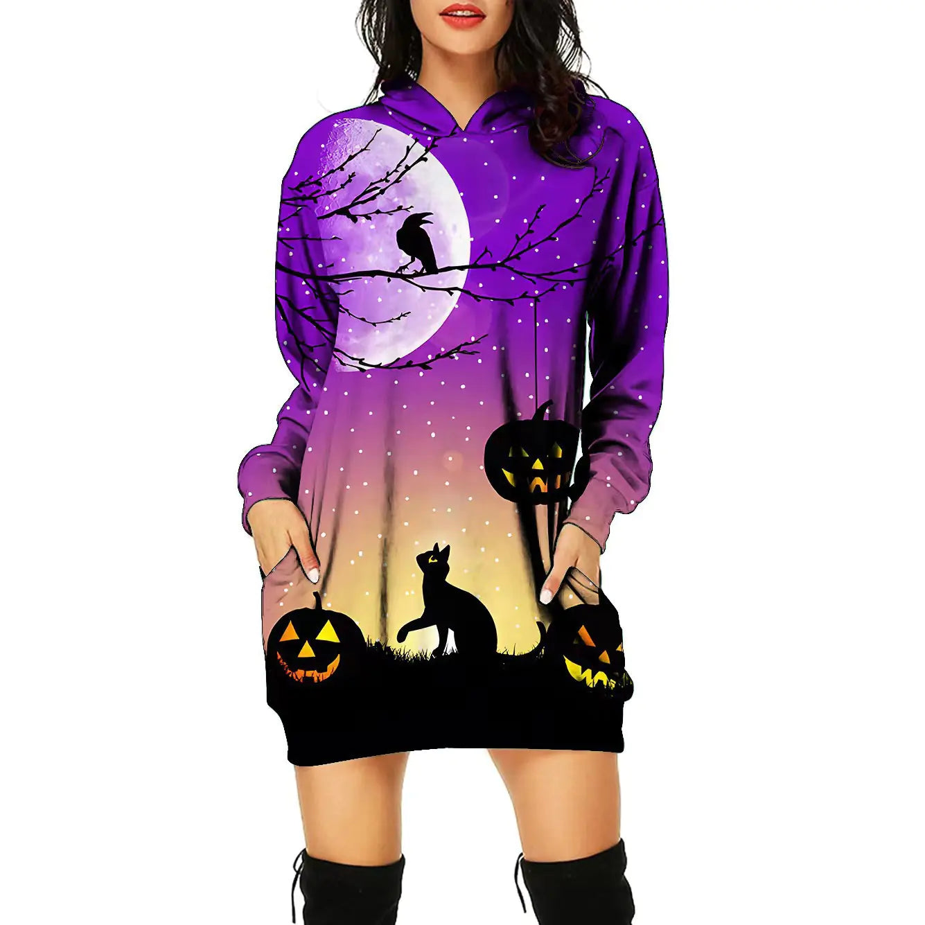 Women’s Halloween Print Dress | Spooky Party Outfit