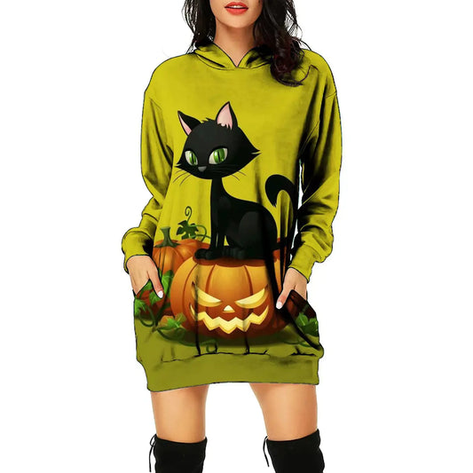 Women’s Halloween Print Dress | Spooky Party Outfit