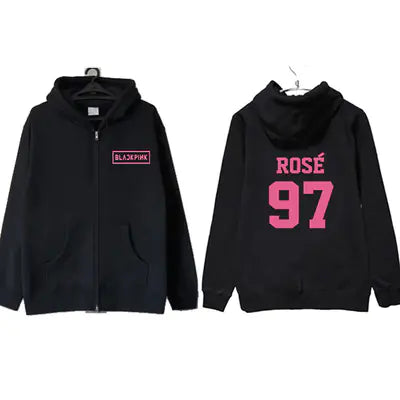 BESTIE Zip-Up Hoodie Cardigan Sweatshirt