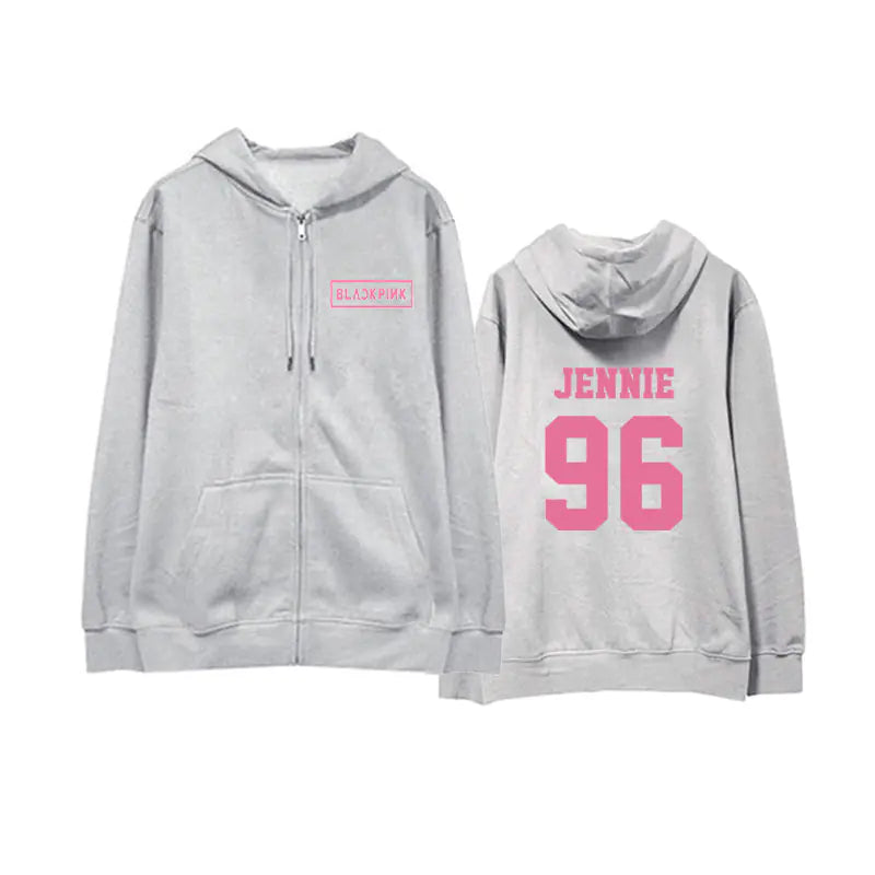 BESTIE Zip-Up Hoodie Cardigan Sweatshirt